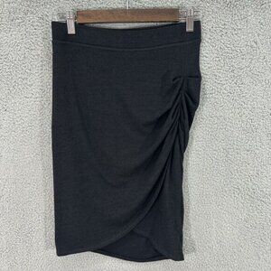 Aritzia Wilfred Free Ruched Midi Pencil Skirt Womens Small Black‎ Boho Y2K Chic